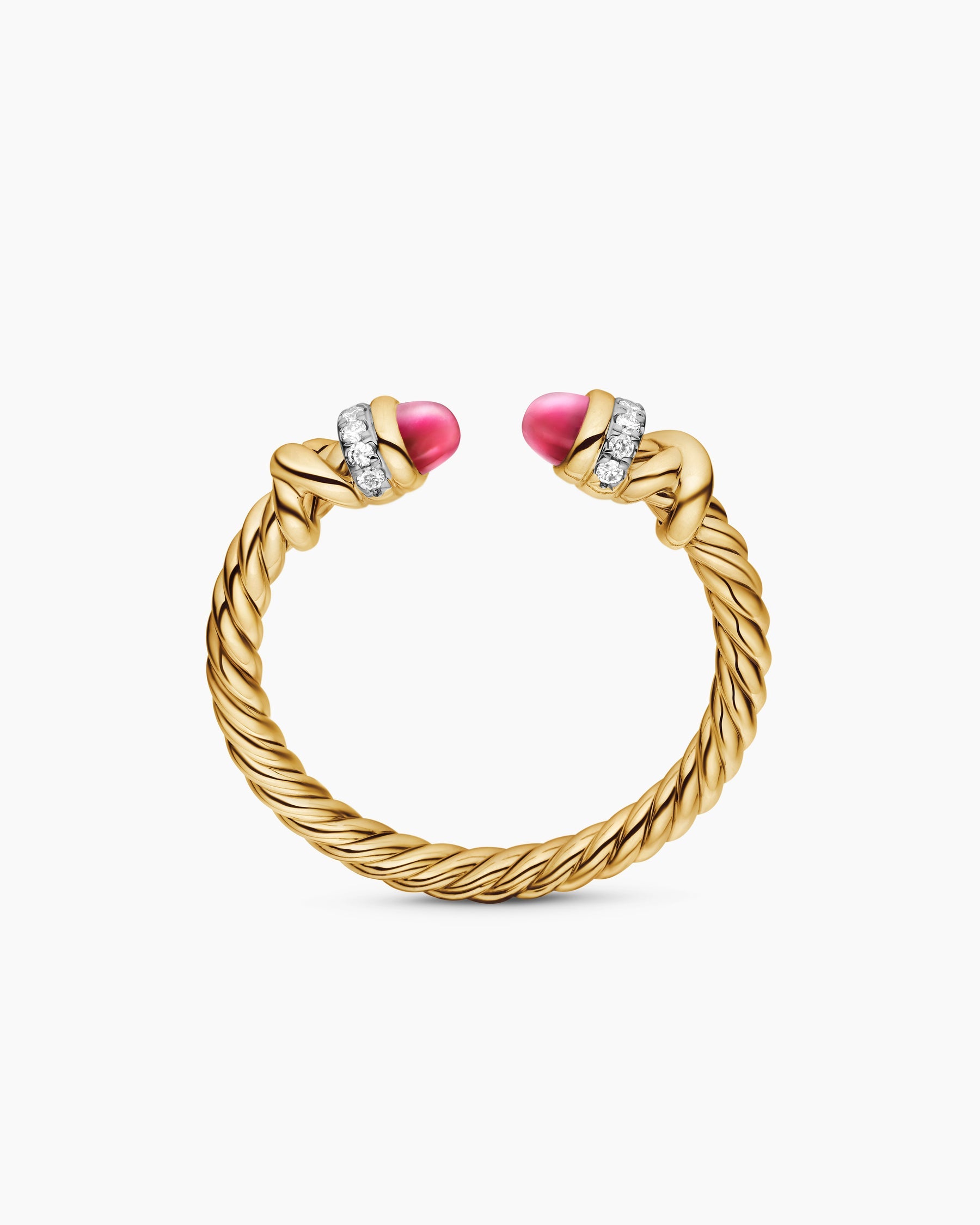 Petite Helena Ring in 18K Yellow Gold with Rubies and Diamonds, 2.5mm