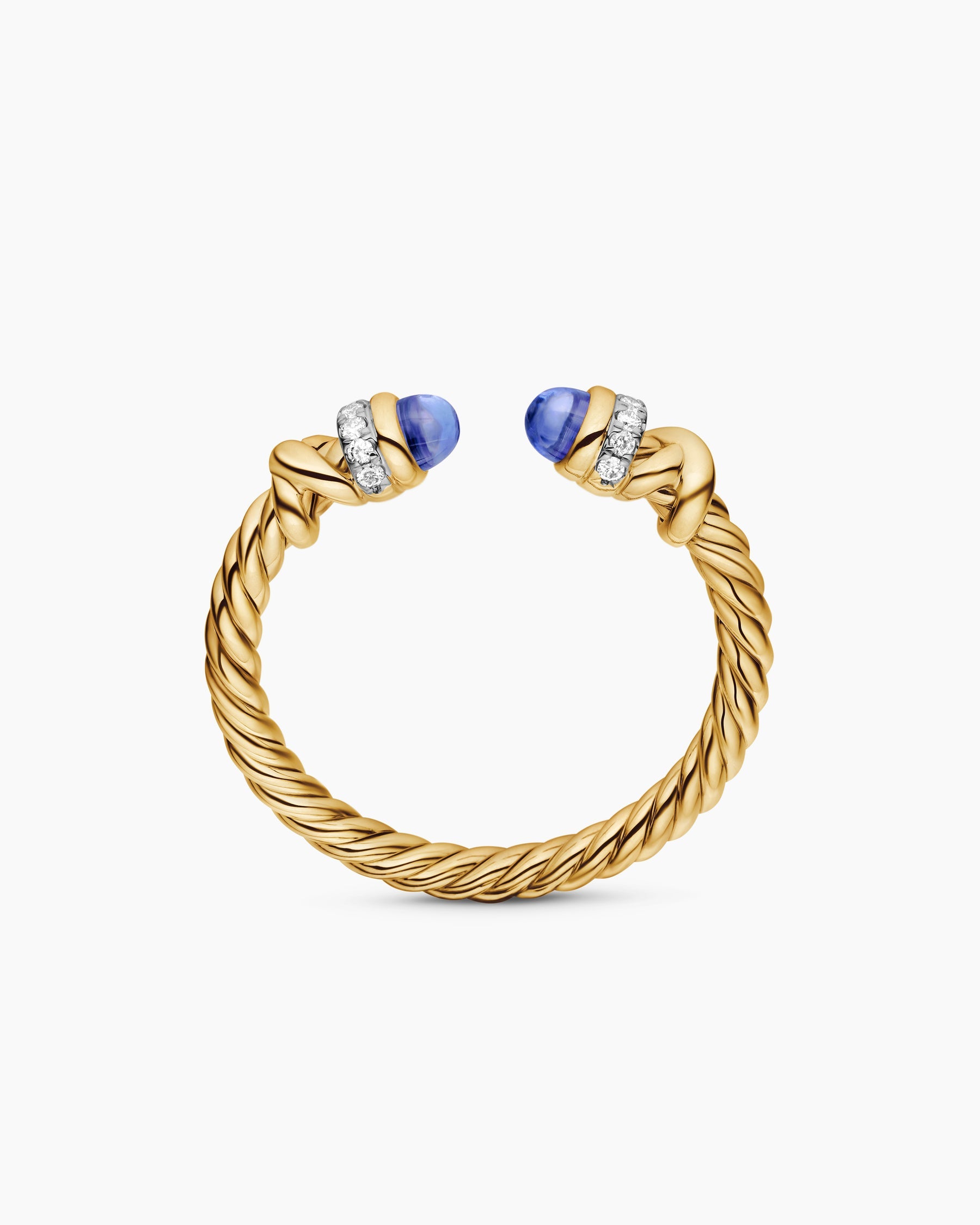 Petite Helena Ring in 18K Yellow Gold with Tanzanite and Diamonds, 2.5mm