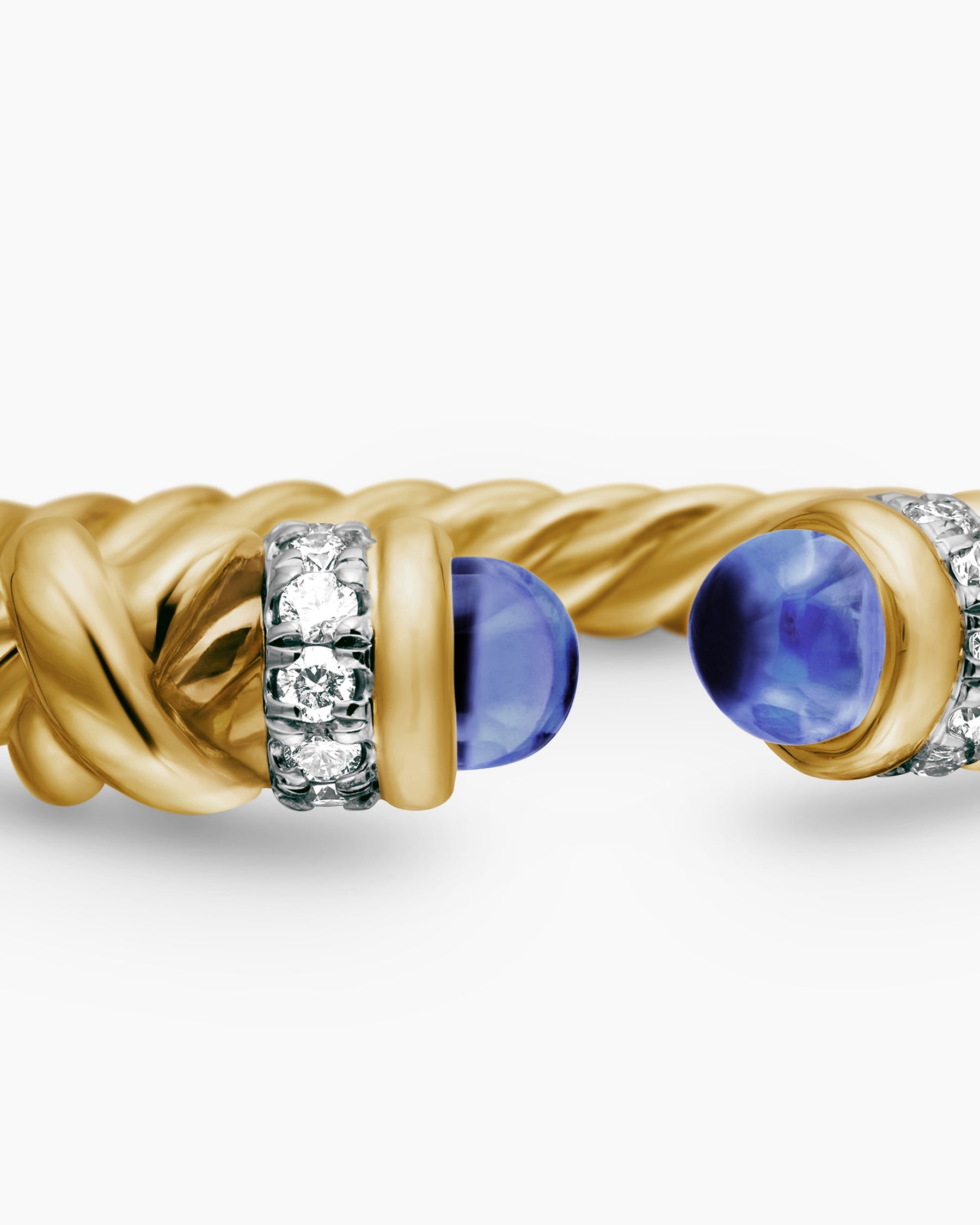 Petite Helena Ring in 18K Yellow Gold with Tanzanite and Diamonds, 2.5mm