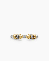 Petite Helena Ring in Sterling Silver with 18K Yellow Gold Domes and Diamonds, 2.5mm