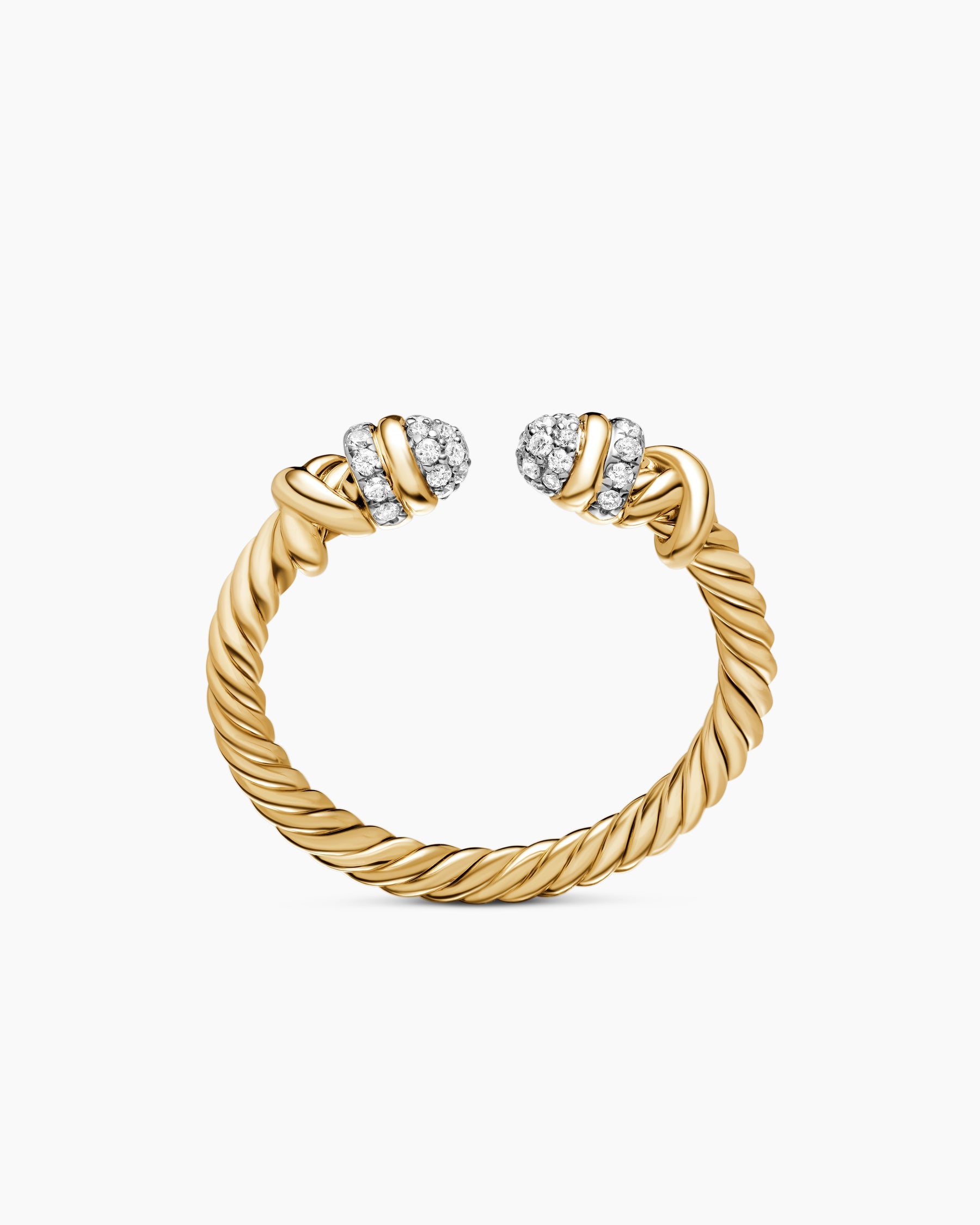 Petite Helena Open Ring in 18K Yellow Gold with Diamonds, 2.5mm