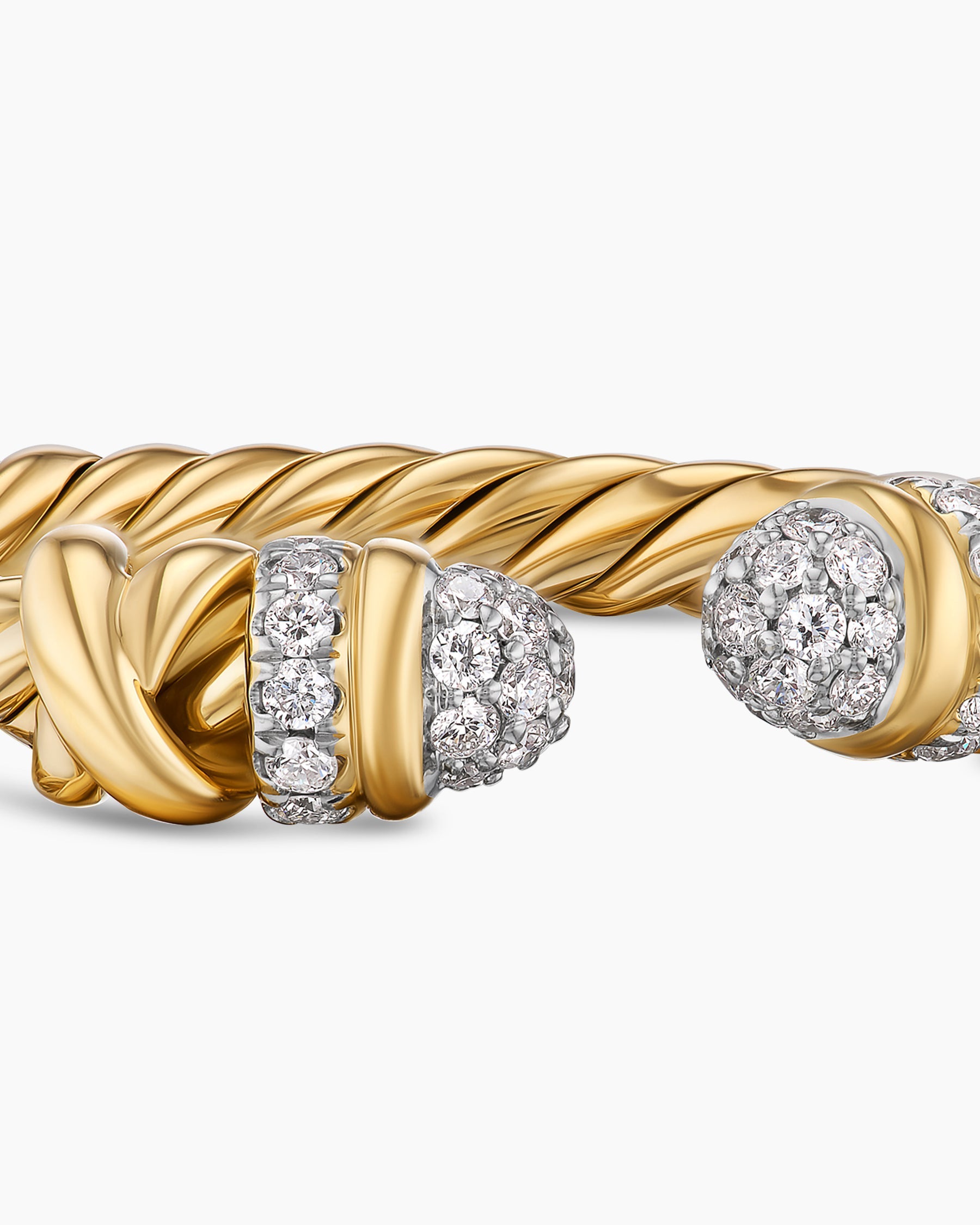 Petite Helena Open Ring in 18K Yellow Gold with Diamonds, 2.5mm
