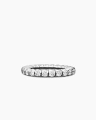 Pavé Stretch Band Ring in 18K White Gold with Diamonds, 3mm
