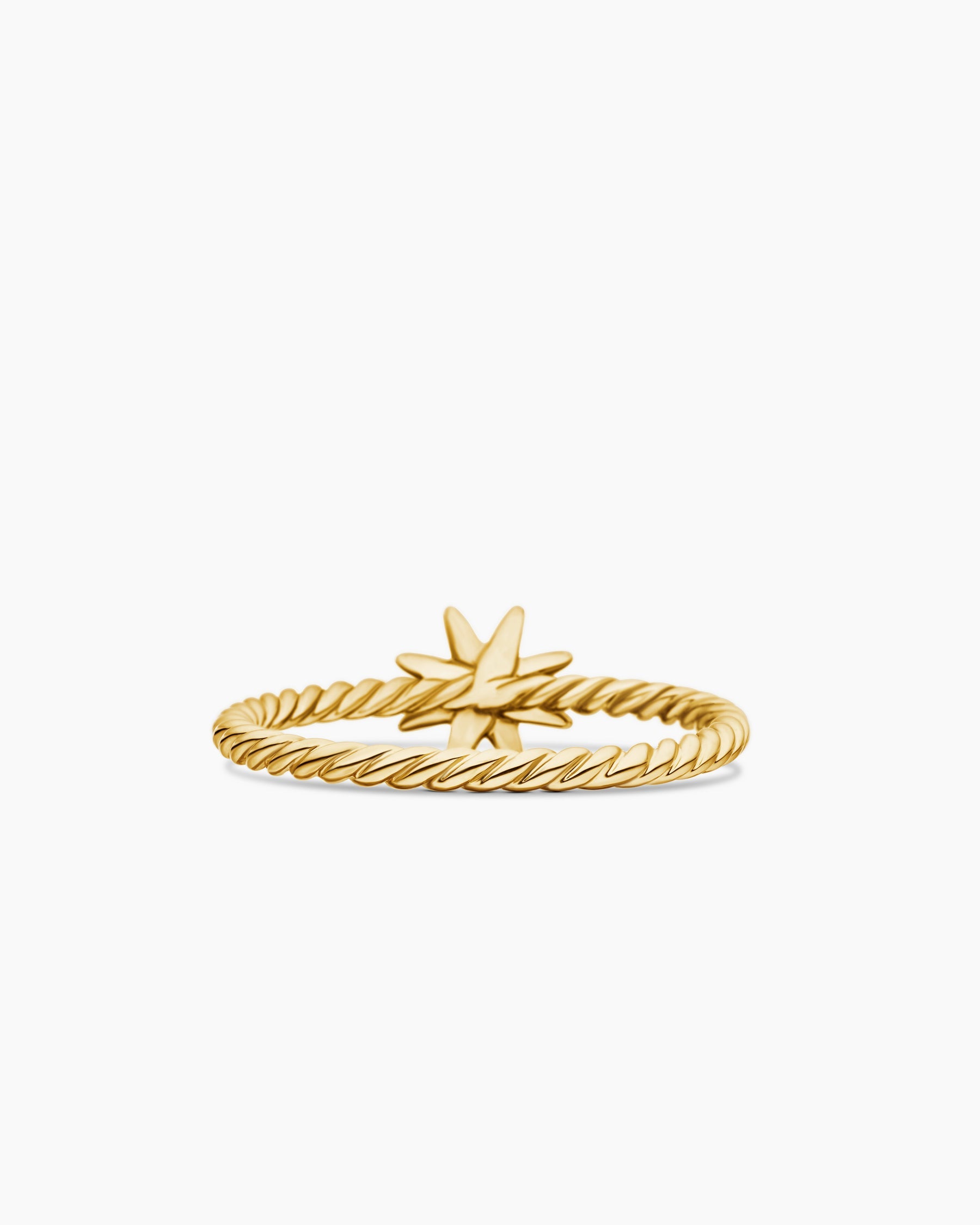 Petite Starburst Station Ring in 18K Yellow Gold with Diamonds, 7.5mm
