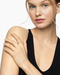 Petite Starburst Station Ring in 18K Yellow Gold with Diamonds, 7.5mm