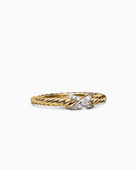Petite X Ring in 18K Yellow Gold with Diamonds, 2.2mm