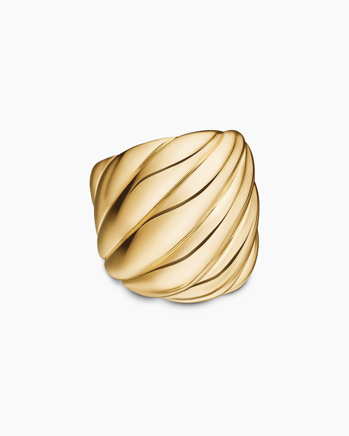 Sculpted Cable Ring in 18K Yellow Gold, 20mm