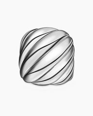 Sculpted Cable Ring in Sterling Silver, 21mm