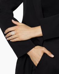 Sculpted Cable Ring in 18K Yellow Gold with Diamonds, 20mm