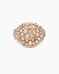 Reverse Set Pavé Pinky Ring in 18K Rose Gold with Cognac Diamonds, 14mm