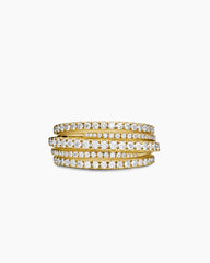 Pavé Crossover Ring in 18K Yellow Gold with Diamonds, 11mm