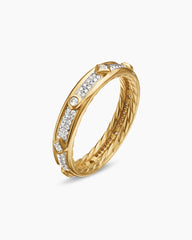 Modern Renaissance® Band Ring in 18K Yellow Gold with Diamonds, 4mm