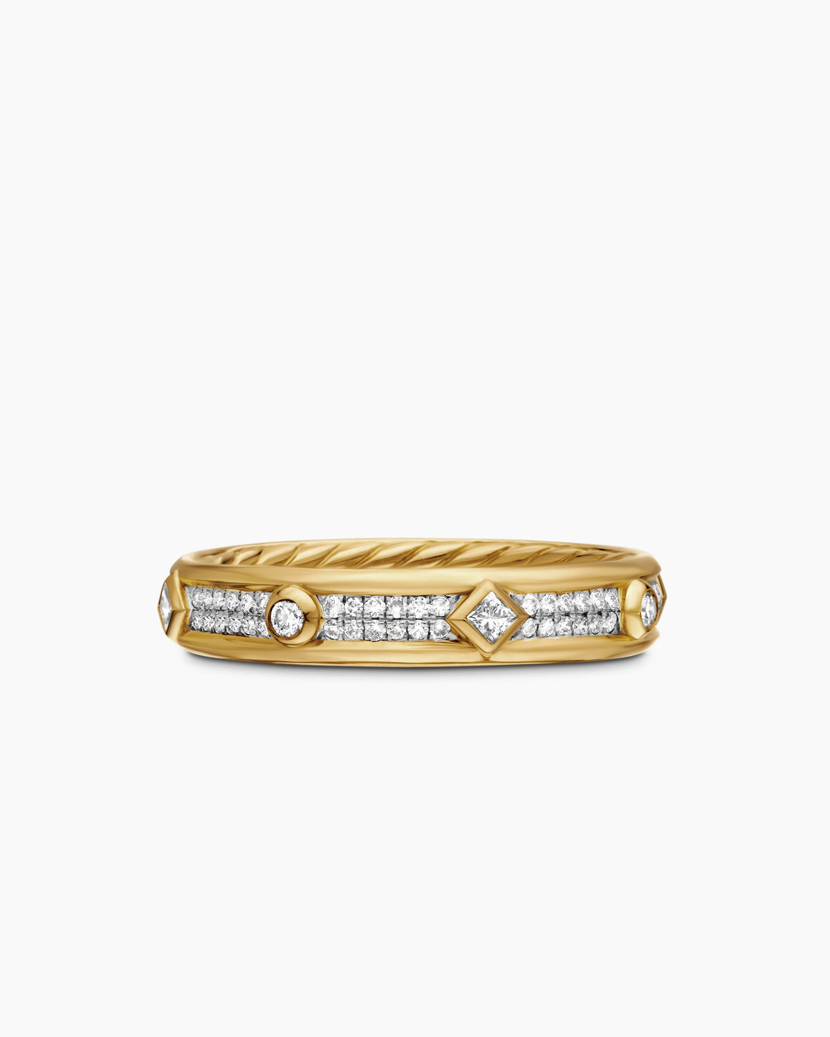 Modern Renaissance® Band Ring in 18K Yellow Gold with Diamonds, 4mm