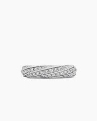 Cable Edge® Band Ring in Sterling Silver with Diamonds, 5mm