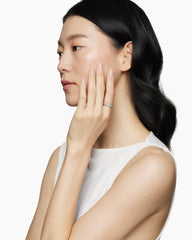 Cable Edge® Band Ring in Sterling Silver with Diamonds, 5mm