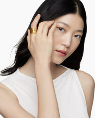 Cable Edge® Saddle Ring in 18K Yellow Gold, 18.8mm