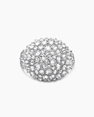 Reverse Set Pavé Signet Ring in 18K White Gold with Diamonds, 17.5mm