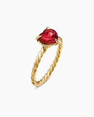 Chatelaine® Heart Ring in 18K Yellow Gold with Garnet, 7mm