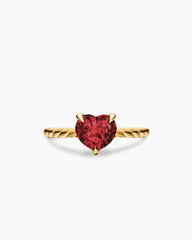Chatelaine® Heart Ring in 18K Yellow Gold with Garnet, 7mm