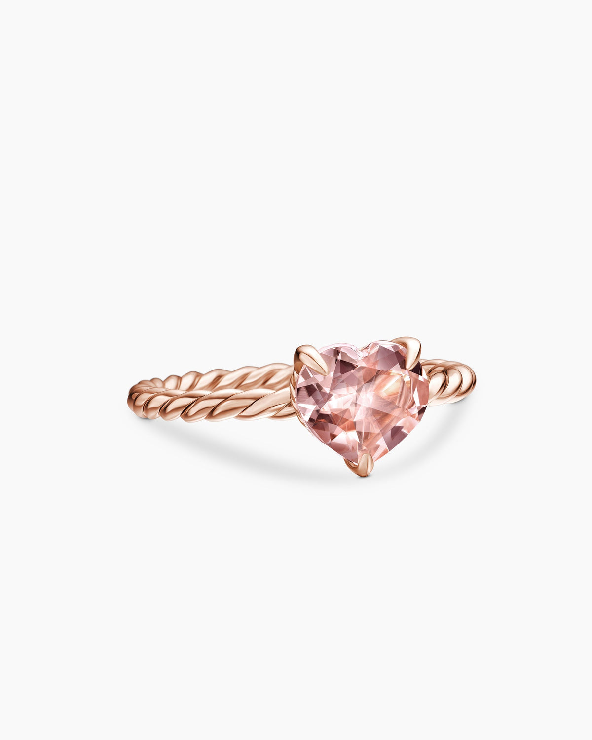 Chatelaine® Heart Ring in 18K Rose Gold with Morganite, 7mm
