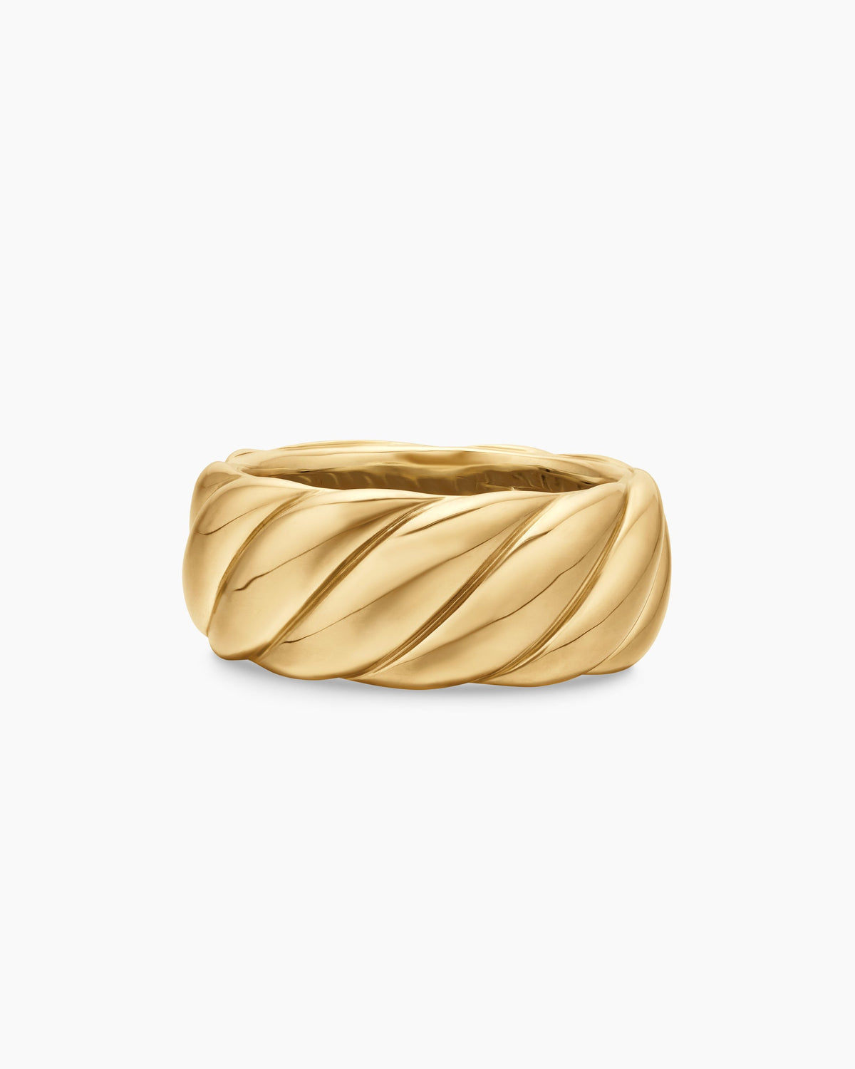Sculpted Cable Band Ring in 18K Yellow Gold, 9mm