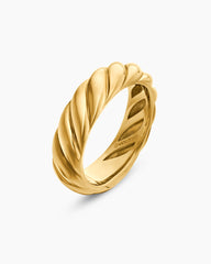 Sculpted Cable Band Ring in 18K Yellow Gold, 6mm