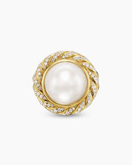 Pearl Classics Cable Halo Ring in 18K Yellow Gold with Diamonds, 21mm