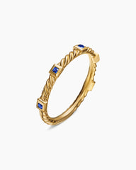 Cable Collectibles® Stack Ring in 18K Yellow Gold with Blue Sapphires, 2mm