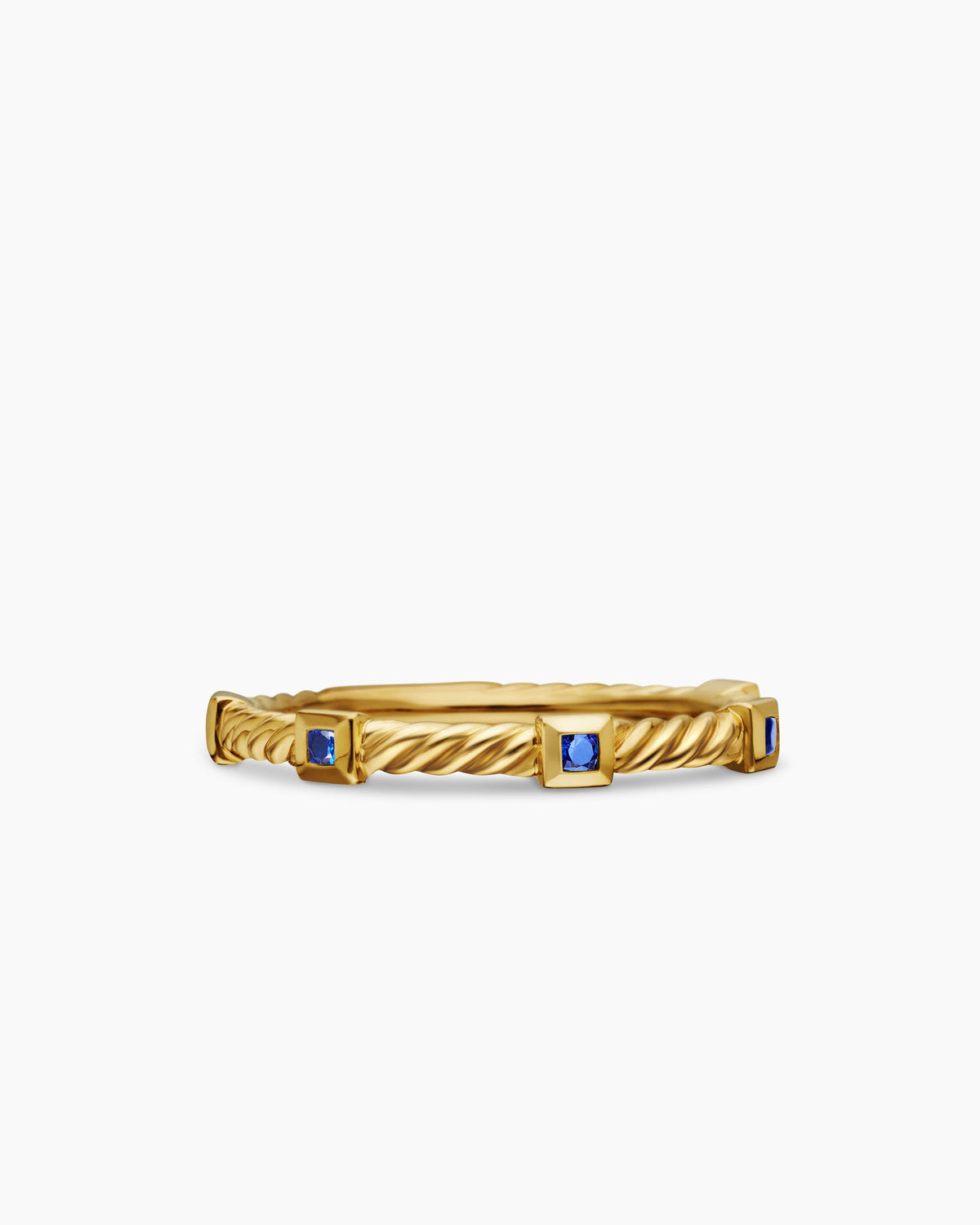 Cable Collectibles® Stack Ring in 18K Yellow Gold with Blue Sapphires, 2mm