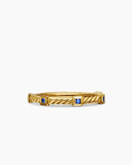 Cable Collectibles® Stack Ring in 18K Yellow Gold with Blue Sapphires, 2mm