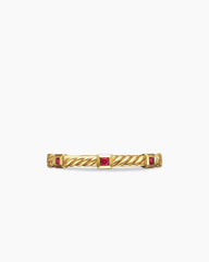 Cable Collectibles® Stack Ring in 18K Yellow Gold with Rubies, 2mm