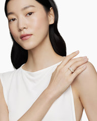 Sculpted Cable Band Ring in 18K Yellow Gold with Diamonds, 7.5mm