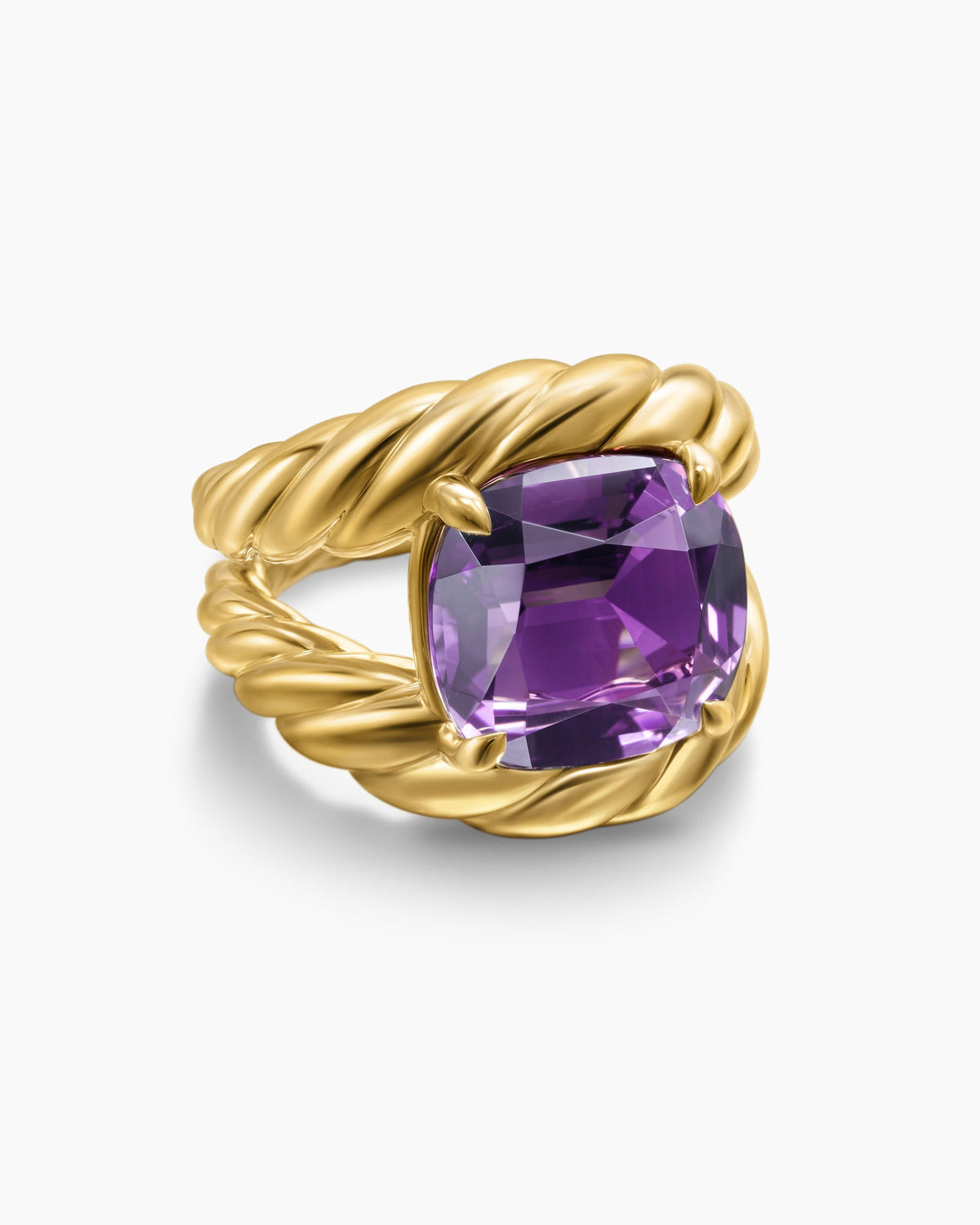 Marbella Ring in 18K Yellow Gold with Amethyst, 20mm