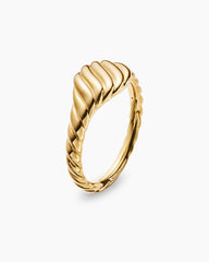 Sculpted Cable Micro Pinky Ring in 18K Yellow Gold, 7mm