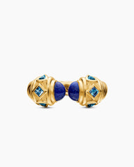 Renaissance® Color Ring in 18K Yellow Gold with Lapis and Hampton Blue Topaz, 9.9mm