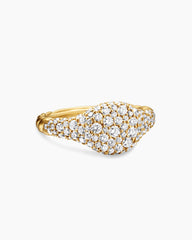 Petite Pavé Pinky Ring in 18K Yellow Gold with Diamonds, 7mm