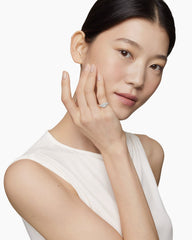 Petite Pavé Pinky Ring in 18K White Gold with Diamonds, 7mm