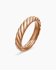 Sculpted Cable Band Ring in 18K Rose Gold, 4.6mm