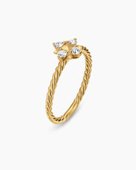Petite Modern Renaissance® Pyramid Ring in 18K Yellow Gold with Diamonds, 6.2mm