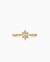 Petite Modern Renaissance® Pyramid Ring in 18K Yellow Gold with Diamonds, 6.2mm