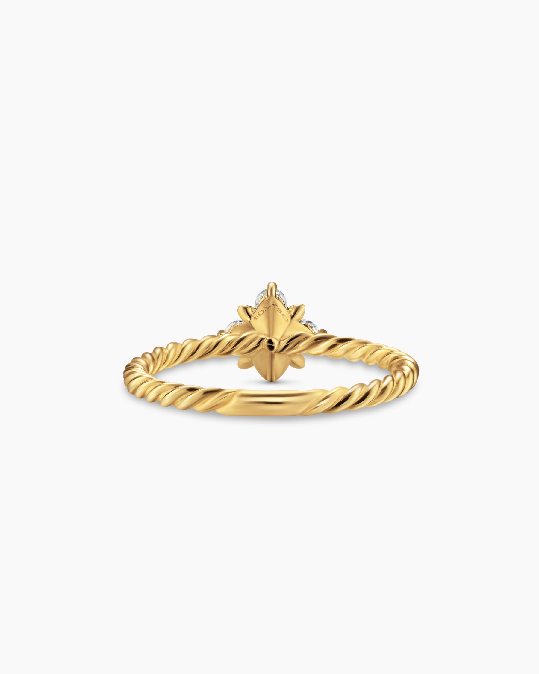 Petite Modern Renaissance® Pyramid Ring in 18K Yellow Gold with Diamonds, 6.2mm
