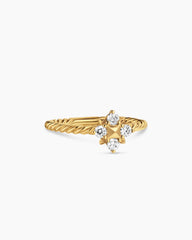 Petite Modern Renaissance® Pyramid Ring in 18K Yellow Gold with Diamonds, 6.2mm