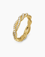 Wisteria® Band Ring in 18K Yellow Gold with Diamonds, 4.4mm