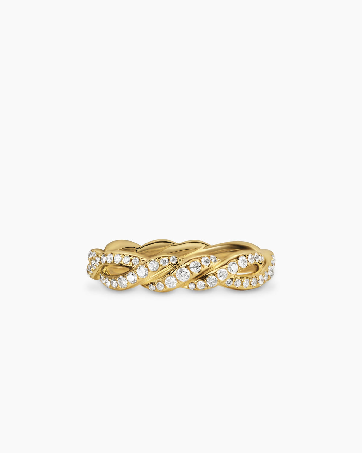 Wisteria® Band Ring in 18K Yellow Gold with Diamonds, 4.4mm