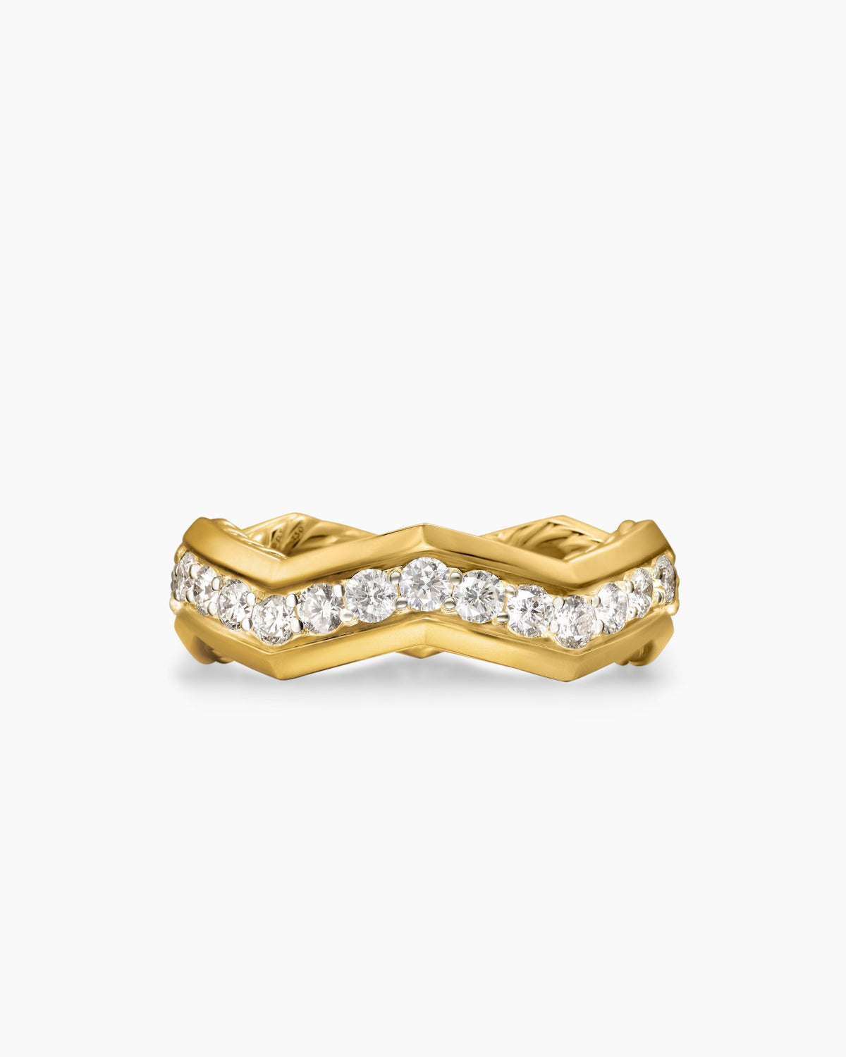 Zig Zag Stax™ Ring in 18K Yellow Gold with Diamonds, 5mm