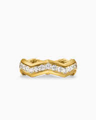 Zig Zag Stax™ Ring in 18K Yellow Gold with Diamonds, 5mm