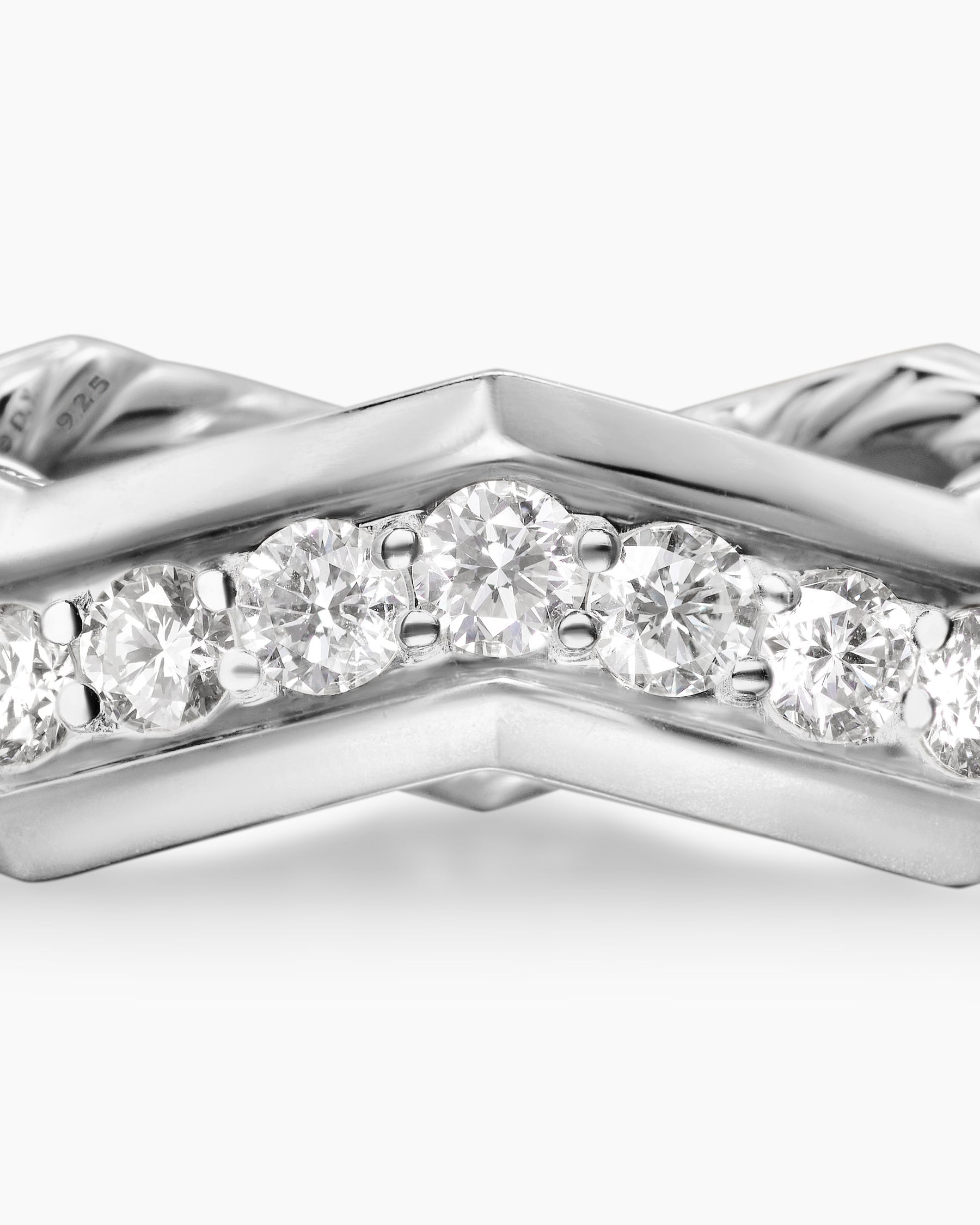 Zig Zag Stax™ Ring in Sterling Silver with Diamonds, 5mm
