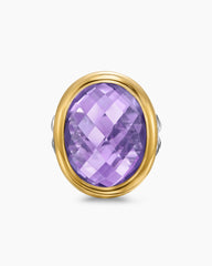 Albion® Oval Ring in Sterling Silver with 18K Yellow Gold and Amethyst, 21mm