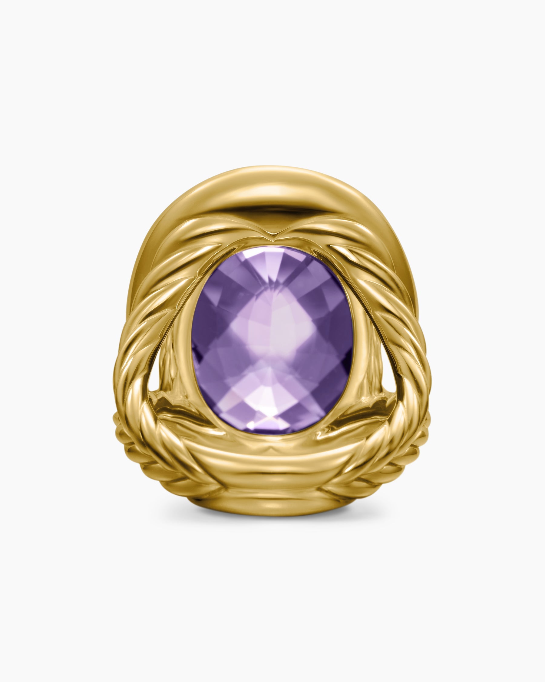 Albion® Oval Ring in 18K Yellow Gold with Amethyst and Diamonds, 21mm
