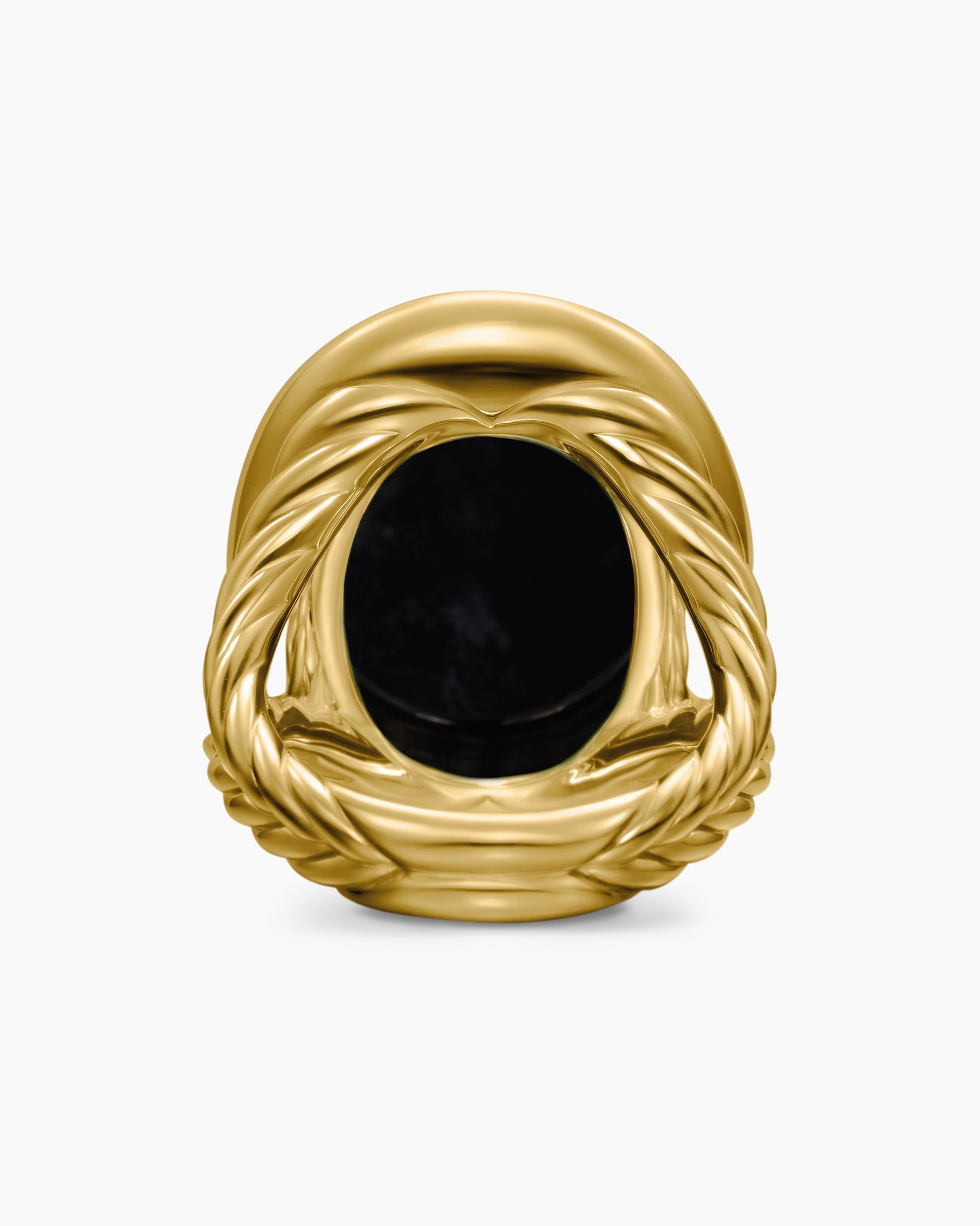 Albion® Oval Ring in 18K Yellow Gold with Black Onyx and Diamonds, 21mm